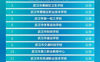 武汉公办职高排名前十名学校